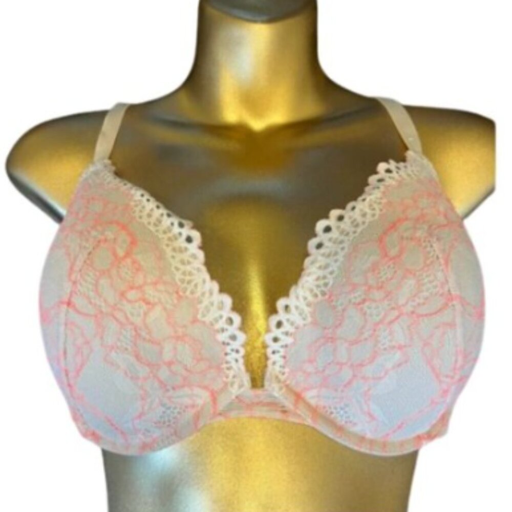 LA SENZA Lace Bra Obsession Plunge / Pink / 36 DD